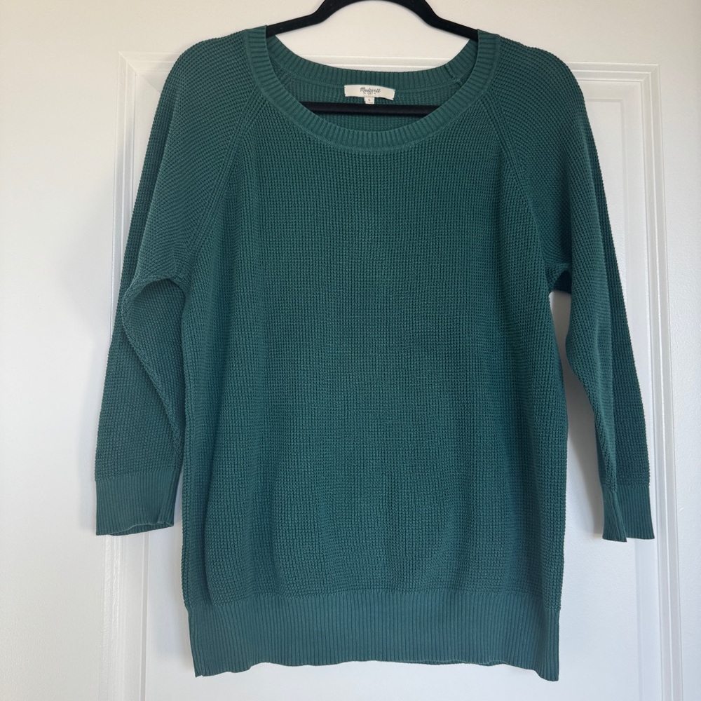 MADEWELL 100% Cotton Women’s Lighter Weight Waffle Knit Sweater Size Large